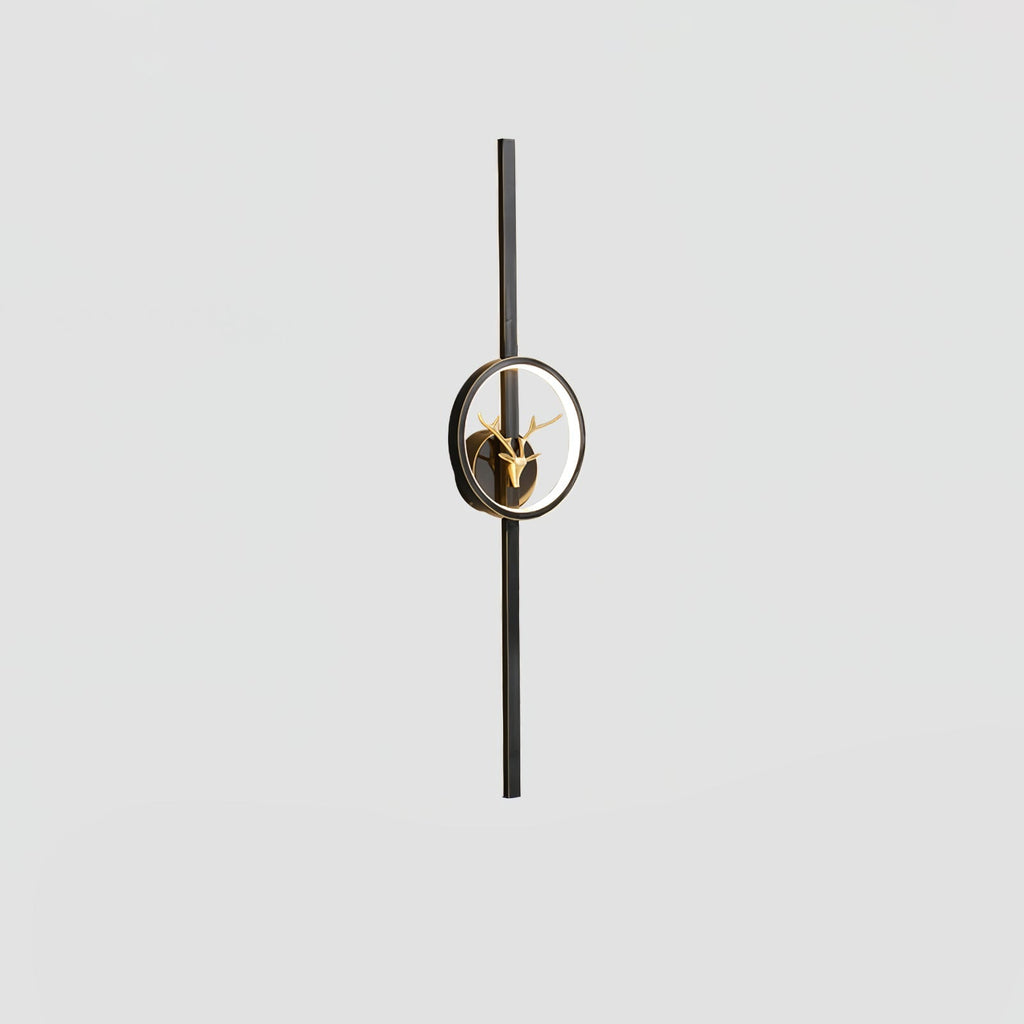 Deer Brass Wall Light, Hardwired Wall Sconce, detail 27