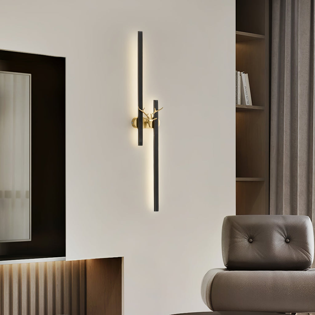 Deer Brass Wall Light, Hardwired Wall Sconce, detail 6