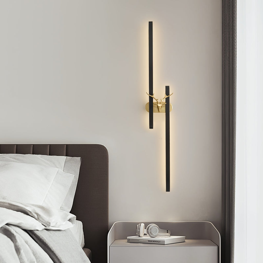 Deer Brass Wall Light, Hardwired Wall Sconce, detail 8