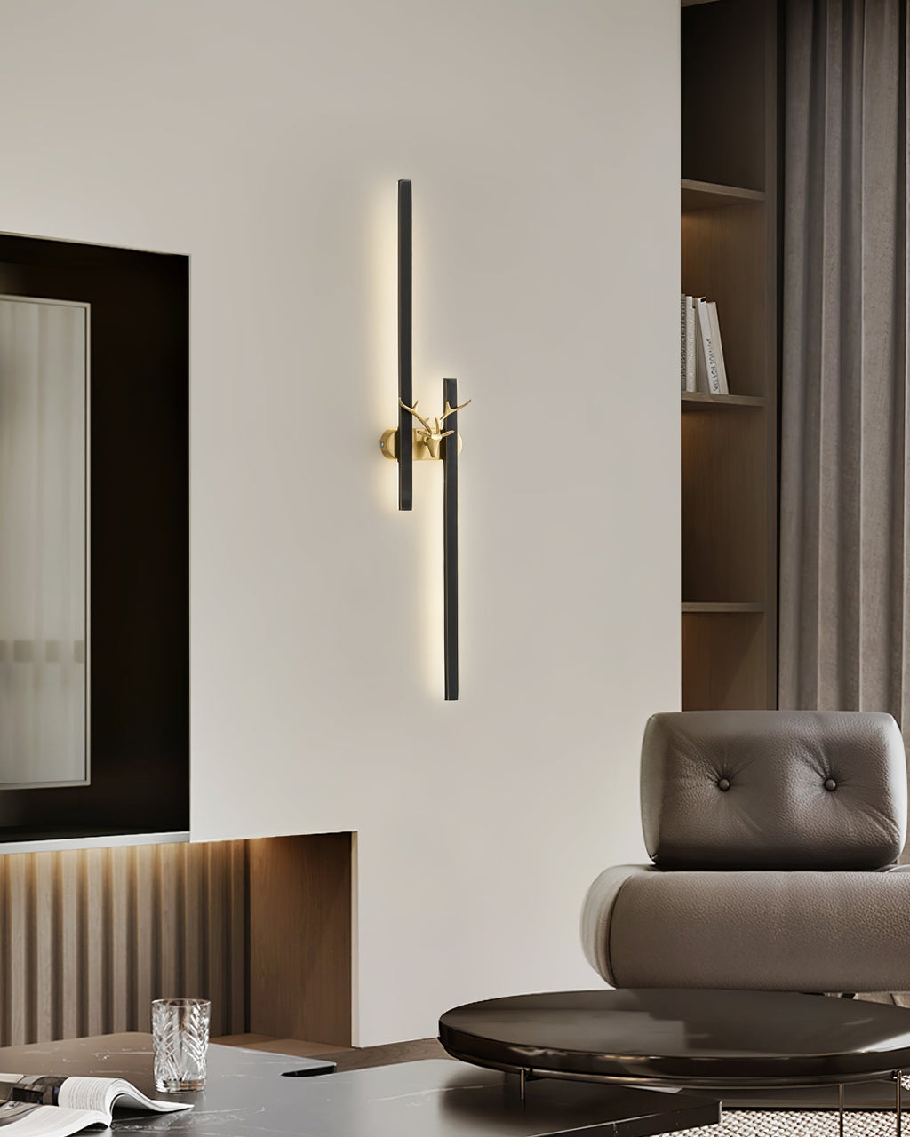 Deer Brass Wall Light, Hardwired Wall Sconce, detail 12