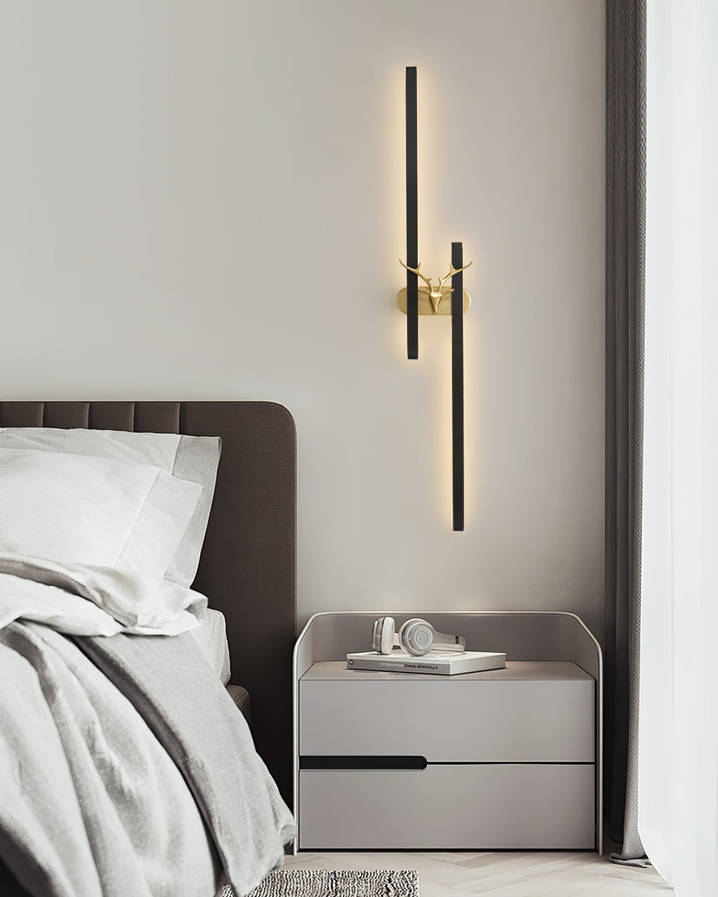 Deer Brass Wall Light, Hardwired Wall Sconce, detail 13