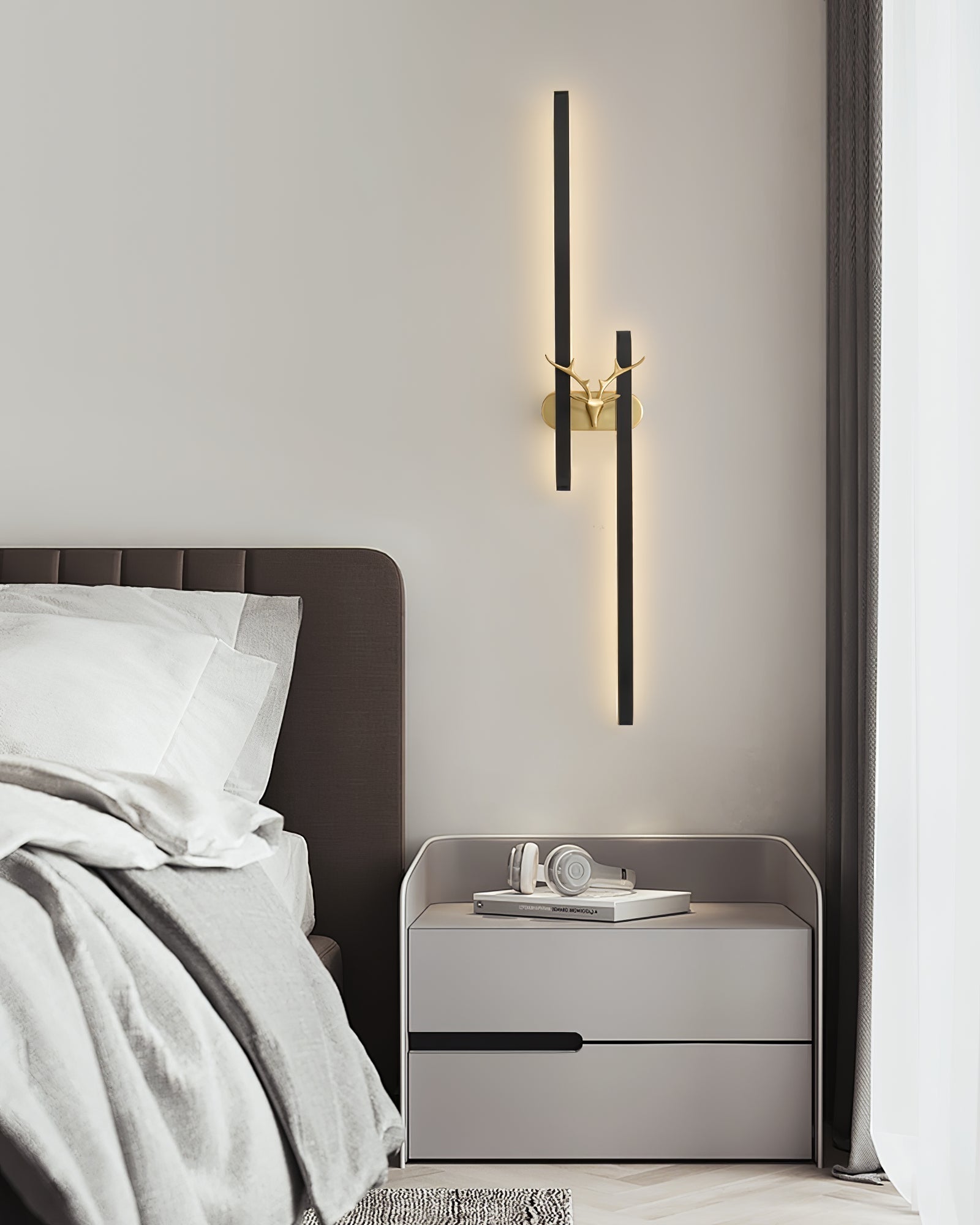 Deer Brass Wall Light, Hardwired Wall Sconce, detail 13
