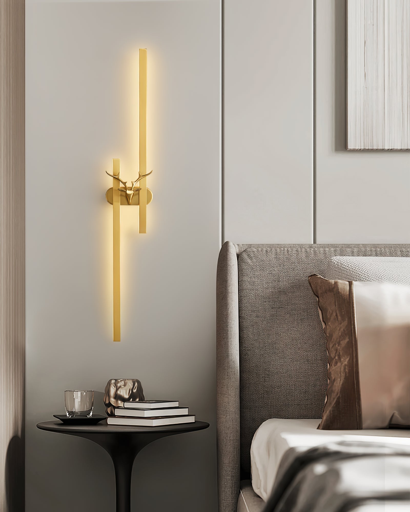 Deer Brass Wall Light, Hardwired Wall Sconce, detail 10