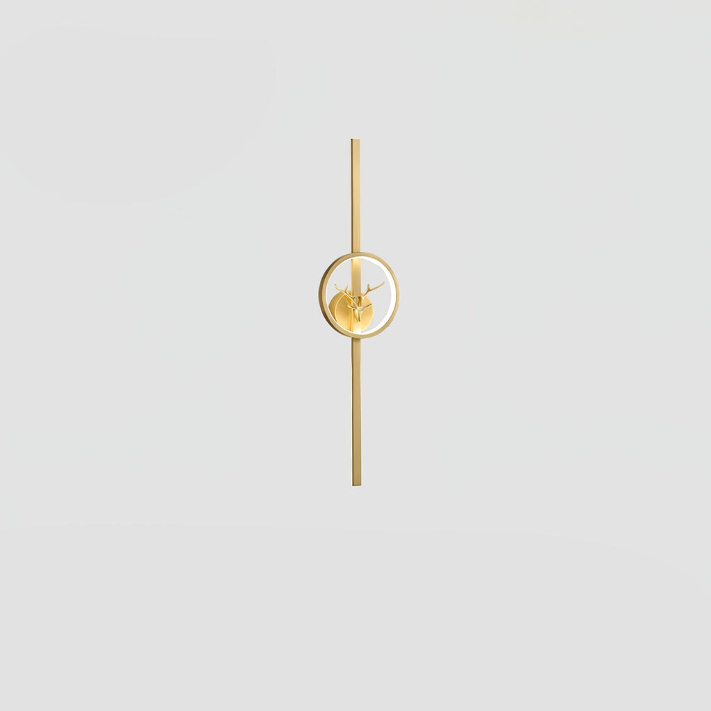 Deer Brass Wall Light, Hardwired Wall Sconce, detail 26