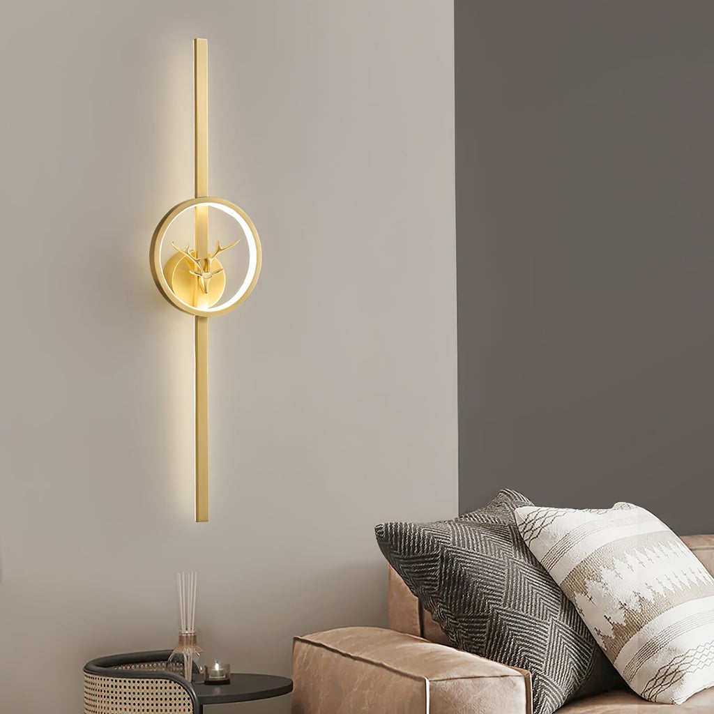 Deer Brass Wall Light, Hardwired Wall Sconce, detail 4