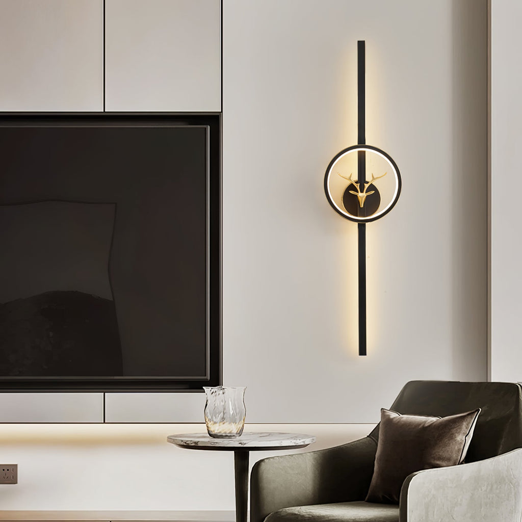 Deer Brass Wall Light, Hardwired Wall Sconce, detail 5