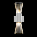 Designer Contemporary Chrome Murano Glass Wall Light, Bedroom Wall Sconce, Height 46 cm