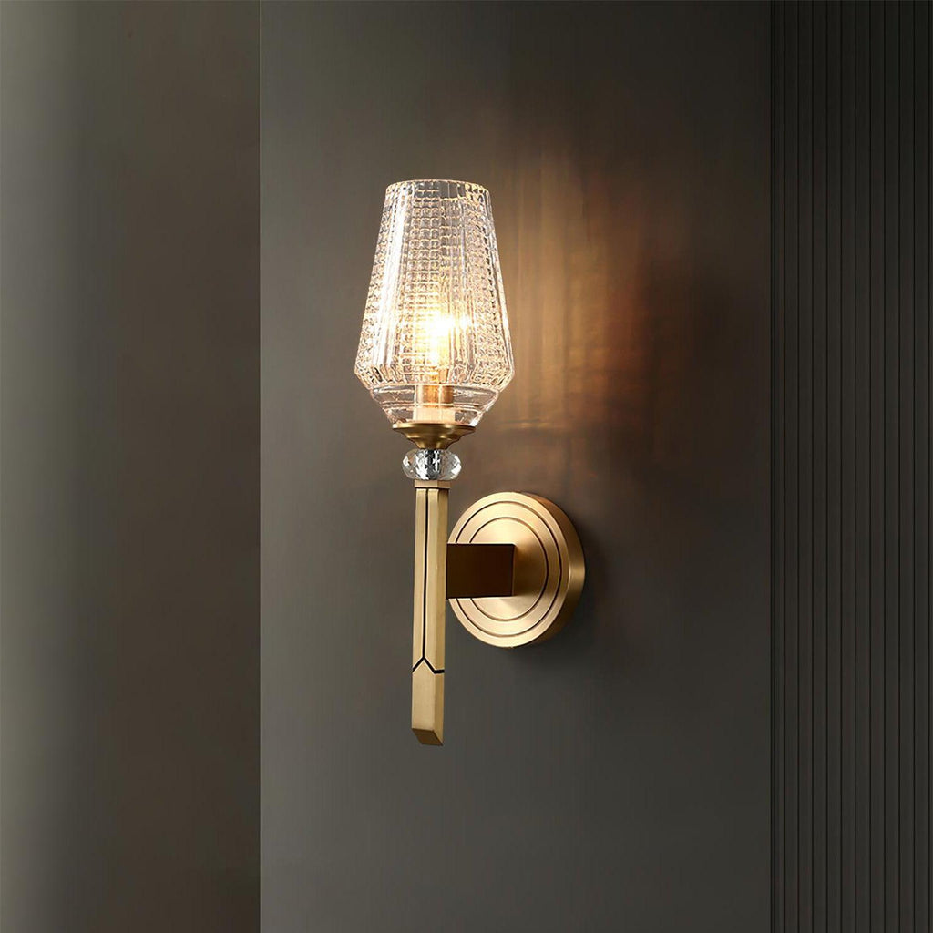 Devora Brass Wall Light, Hardwired Wall Sconce, detail 3