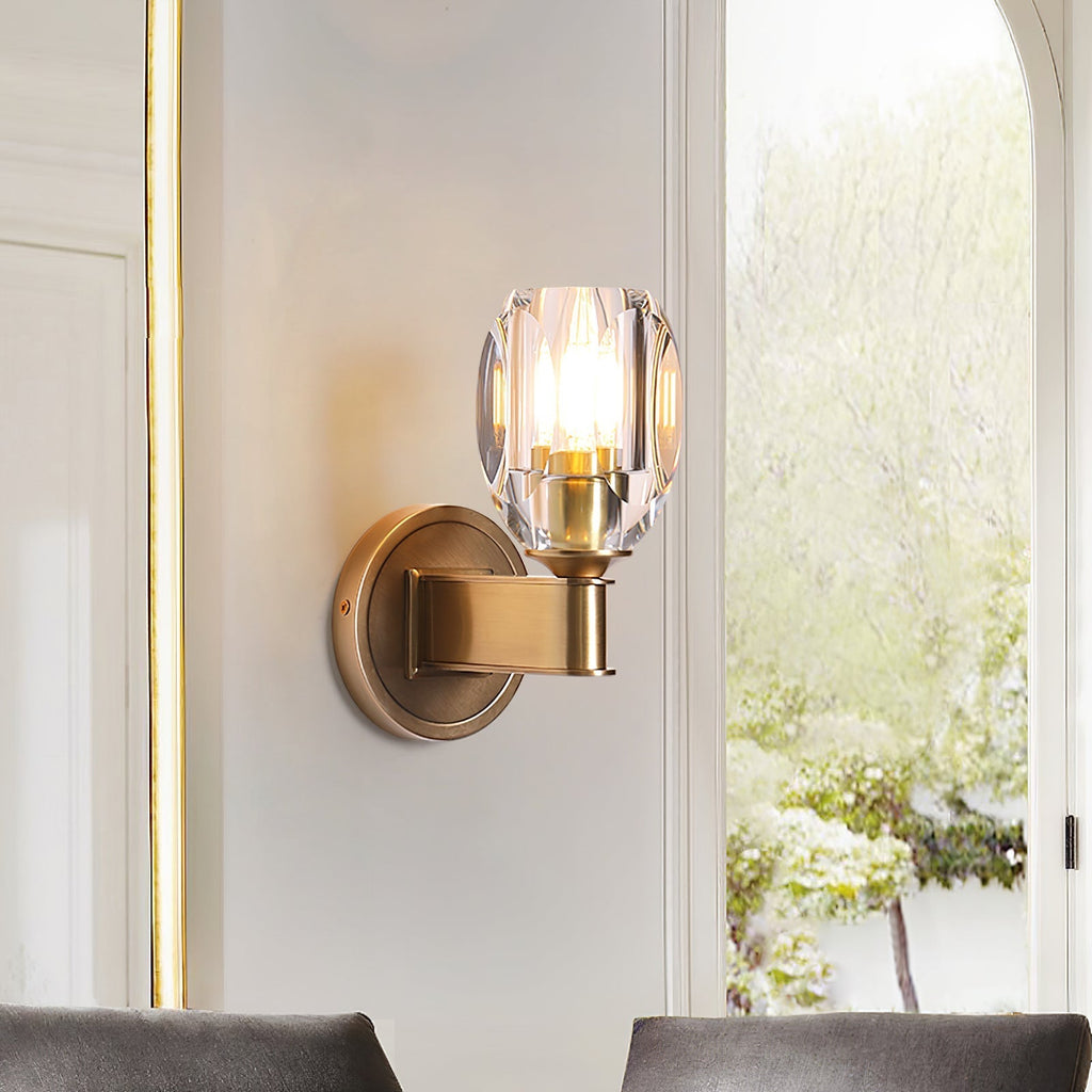Diamond Crystal Wall Light, Bedroom Wall Sconce, detail 3