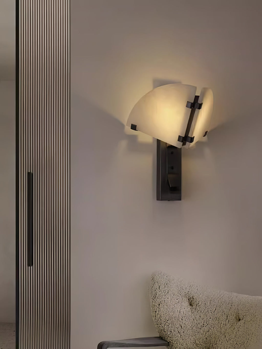 Dione Alabaster Wall Light, Hardwired Wall Sconce, detail 9