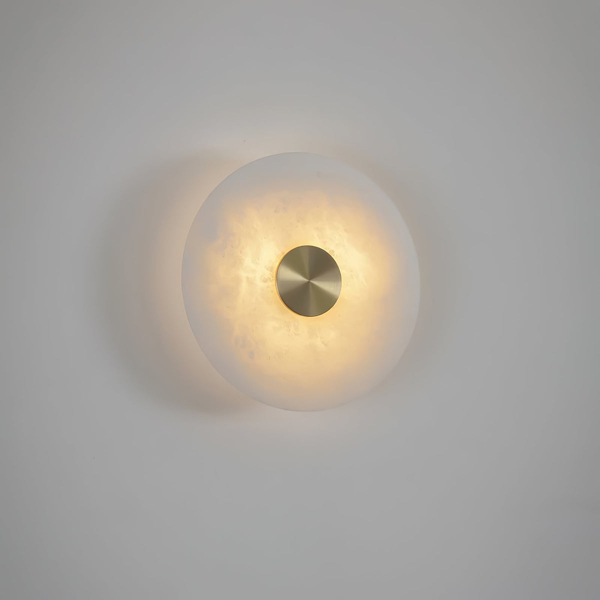 Disc Shaped Alabaster Wall Light, Hardwired Wall Sconce, detail 5