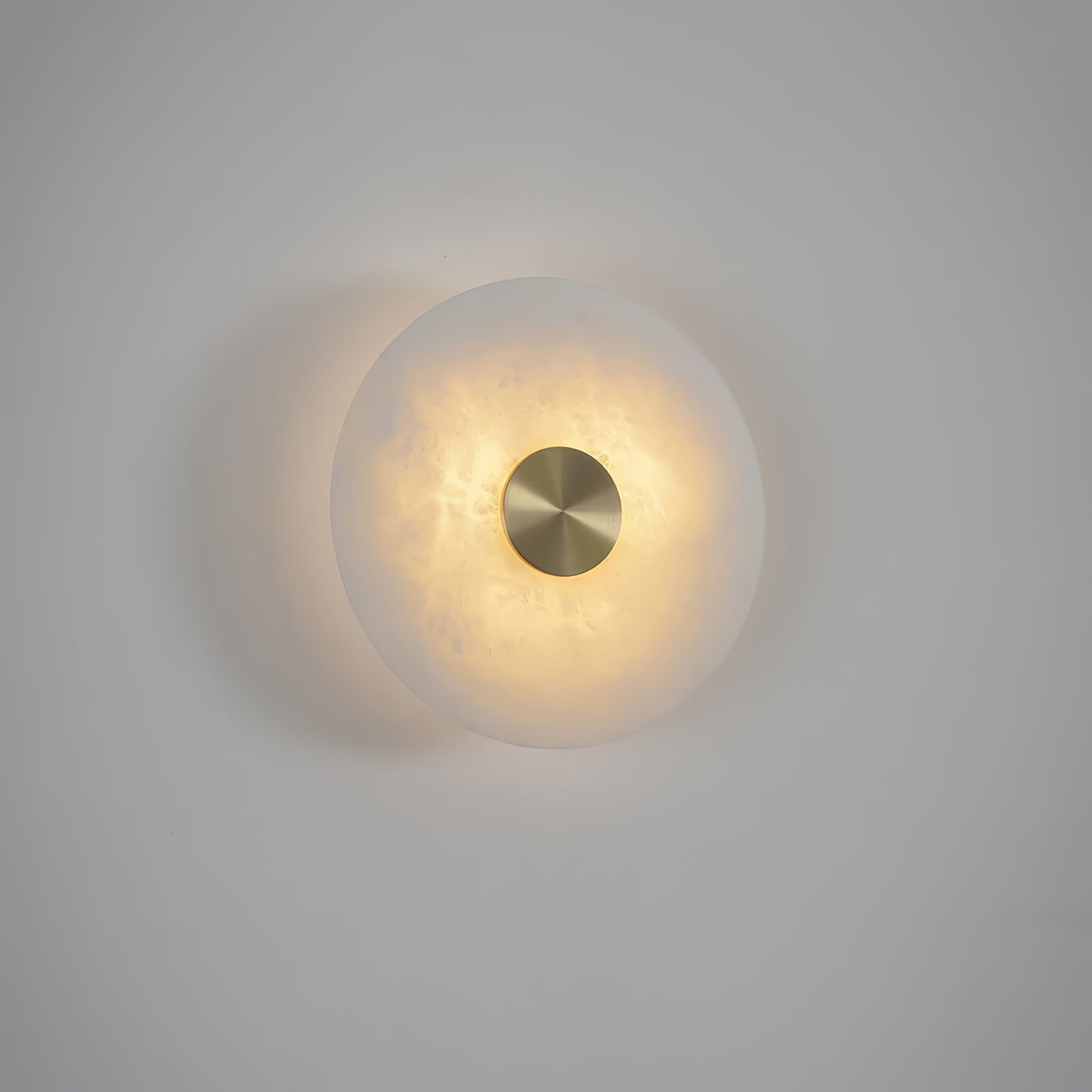Disc Shaped Alabaster Wall Light, Hardwired Wall Sconce, detail 5