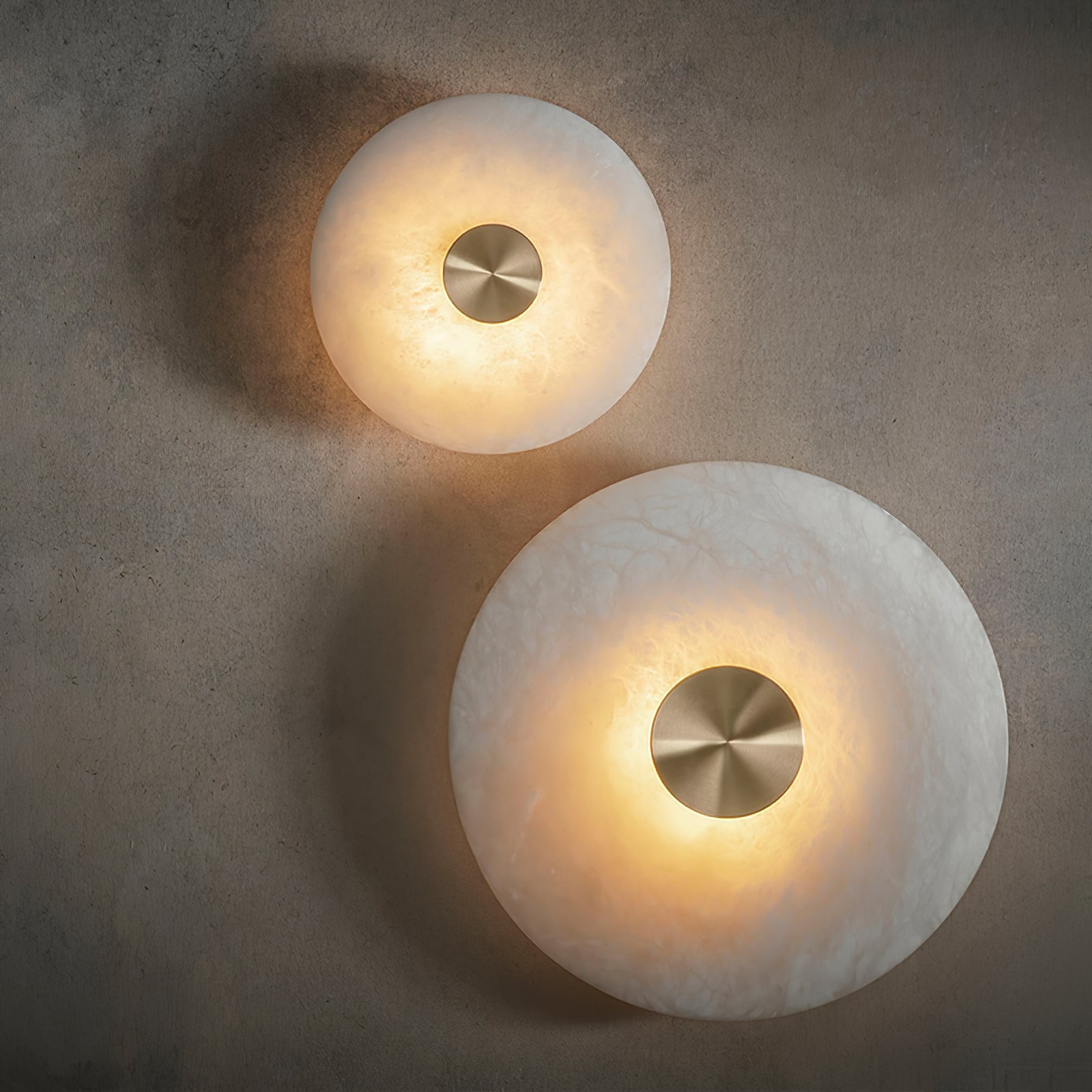 Disc Shaped Alabaster Wall Light, Hardwired Wall Sconce, detail 17