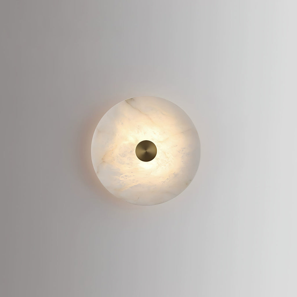 Disc Shaped Alabaster Wall Light, Hardwired Wall Sconce, detail 21