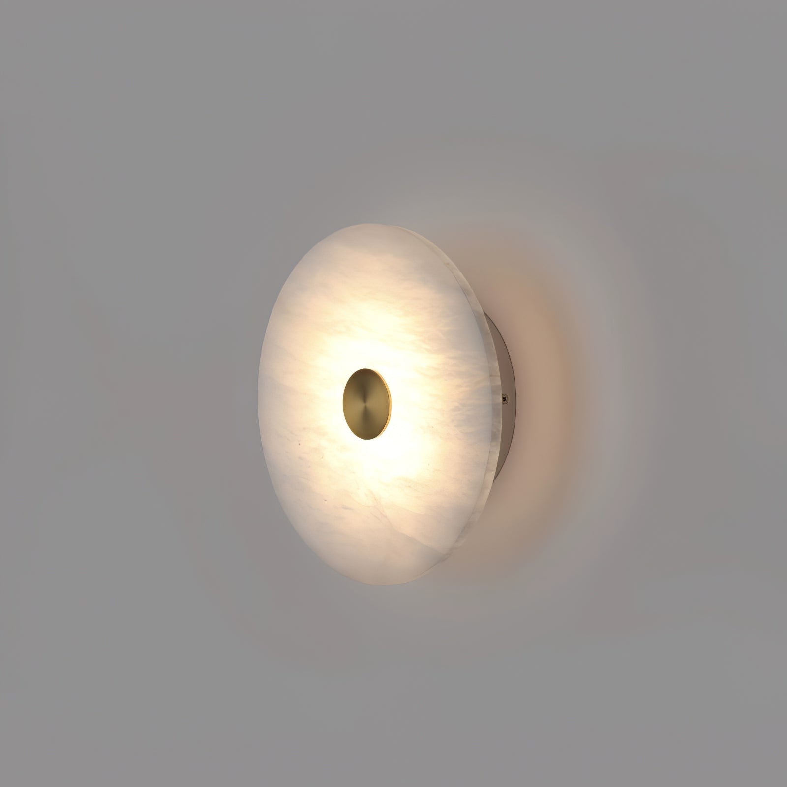 Disc Shaped Alabaster Wall Light, Hardwired Wall Sconce, detail 6