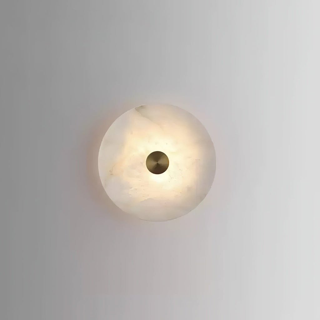 Disc Shaped Alabaster Wall Light, Hardwired Wall Sconce, detail 20