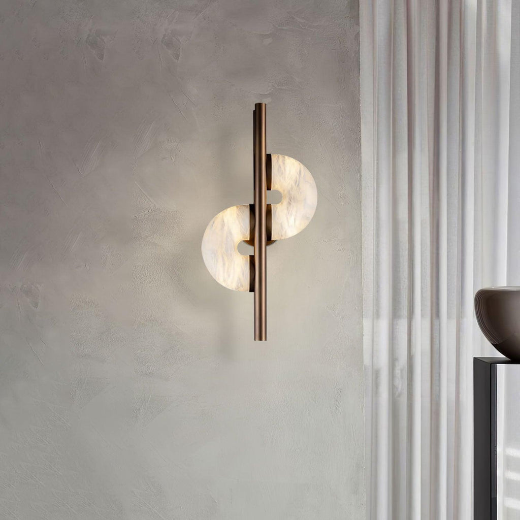 Dolly Alabaster Wall Light - ∅ 11.8″ x H 23.6″ Metal, Hardwired Wall Sconce, detail 4