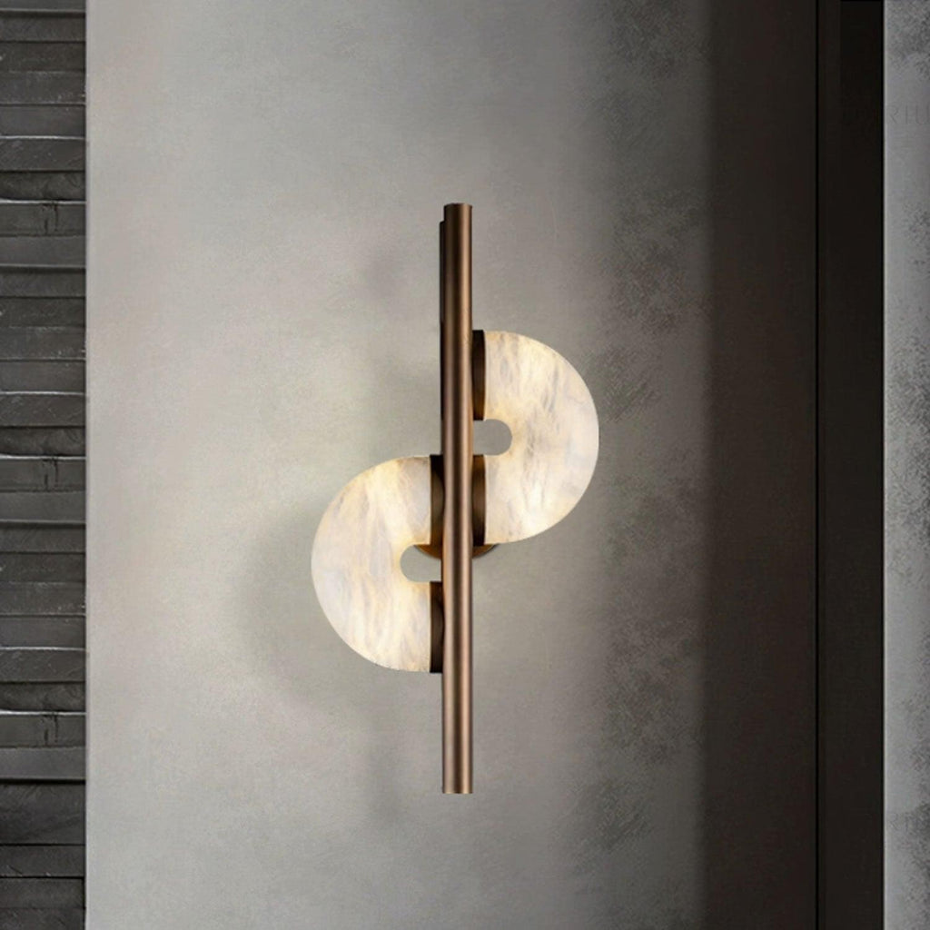 Dolly Alabaster Wall Light - ∅ 11.8″ x H 23.6″ Metal, Hardwired Wall Sconce, detail 2