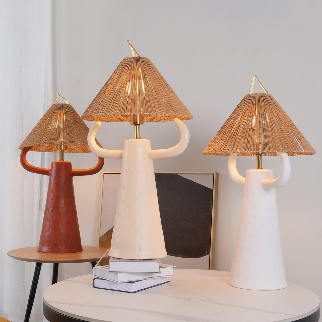 Horns Ceramic Table Light, Bedside Table Lamp, detail 2