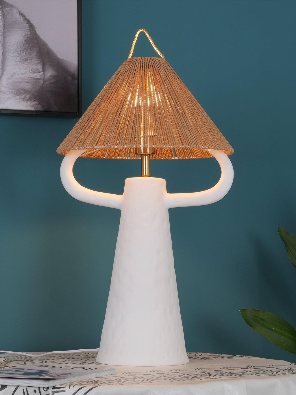Horns Ceramic Table Light, Bedside Table Lamp, detail 8