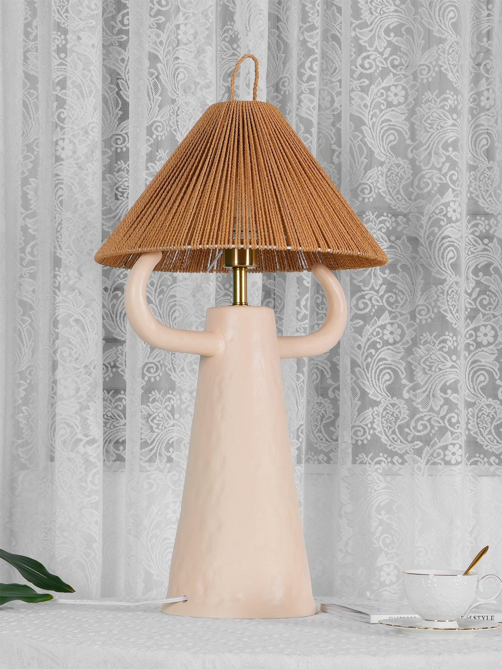 Horns Ceramic Table Light, Bedside Table Lamp, detail 3