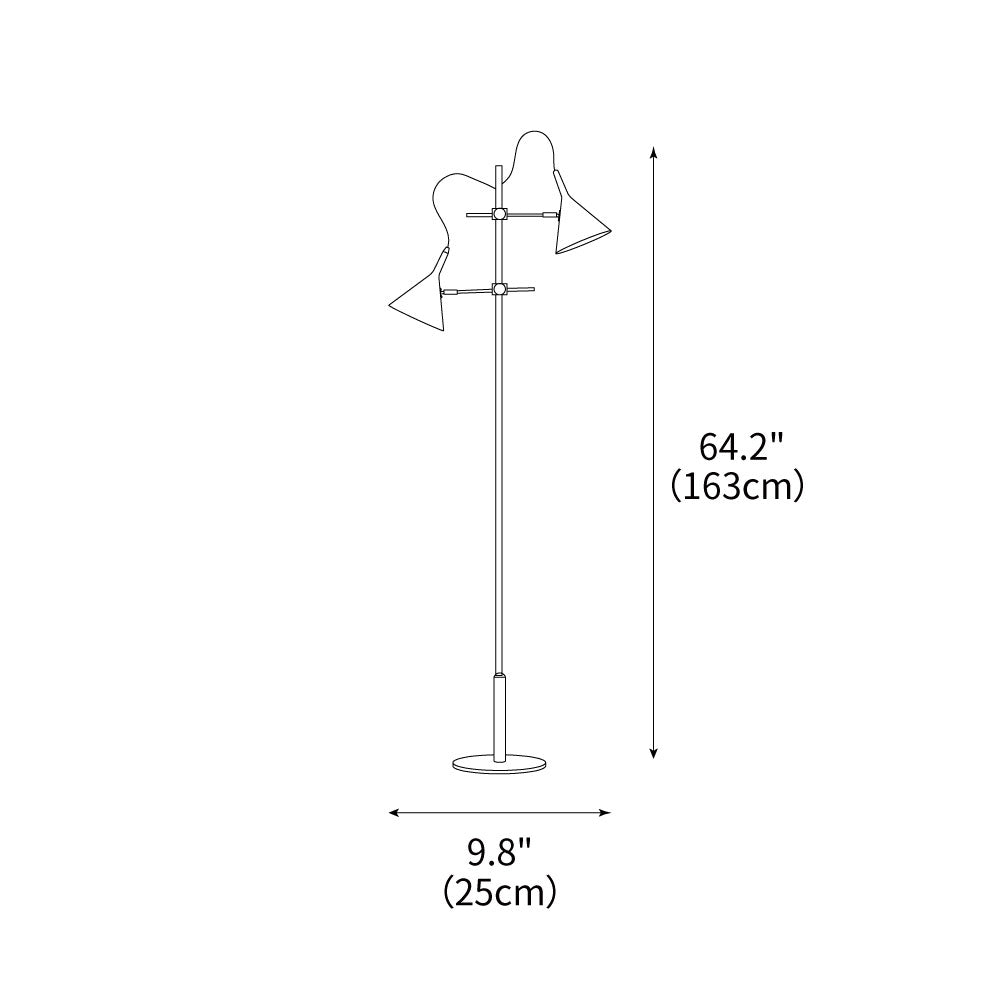 Double Bar Floor Light 9.8", Floor Lamp, detail 3