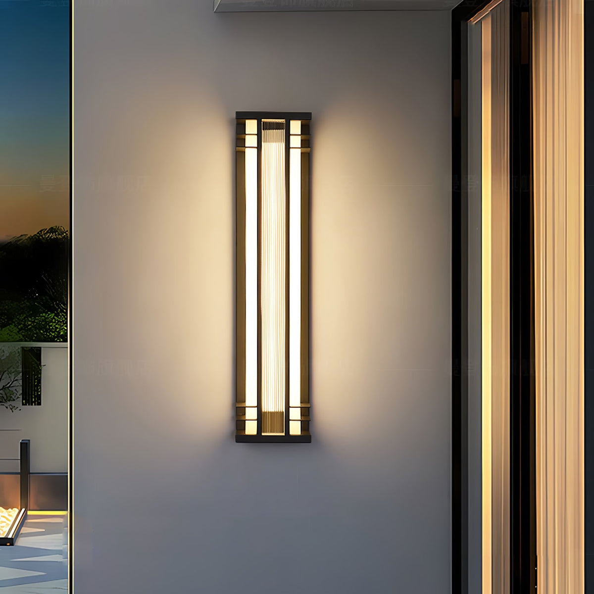 Double Axis Exterior Wall Light - L 16cm x W 12cm x H 35cm Stainless steel, Outdoor Wall Light, detail 4