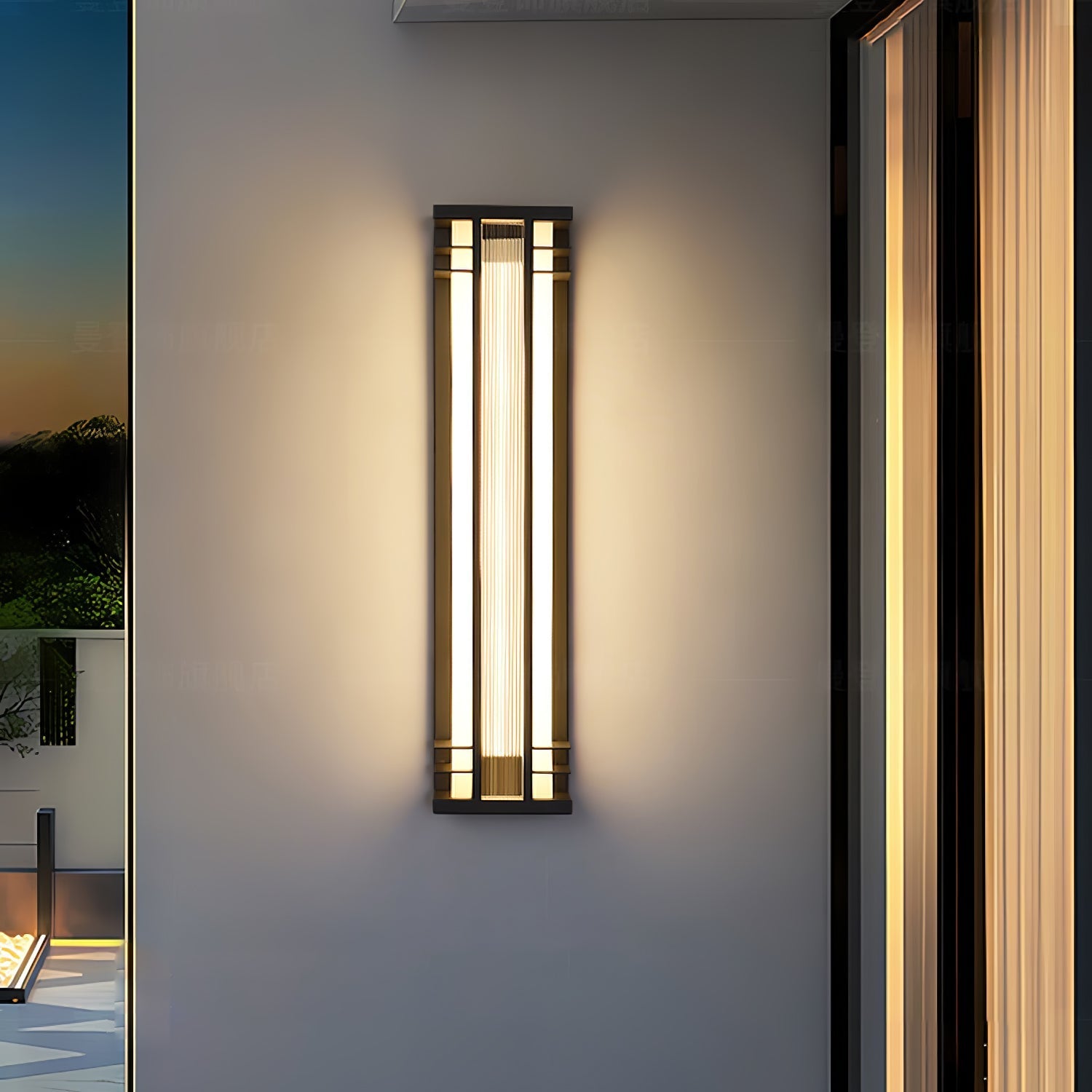 Double Axis Exterior Wall Light - L 16cm x W 12cm x H 35cm Stainless steel, Outdoor Wall Light, detail 4
