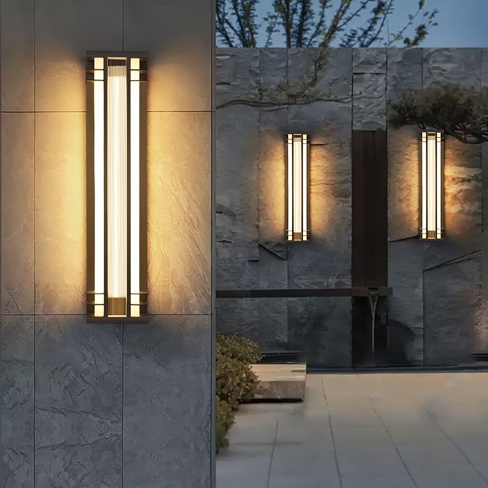 Double Axis Exterior Wall Light - L 16cm x W 12cm x H 35cm Stainless steel, Outdoor Wall Light, detail 5