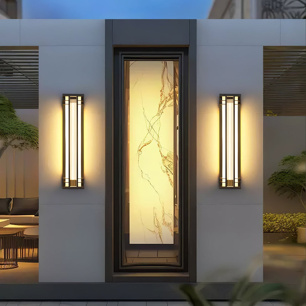 Double Axis Exterior Wall Light - L 16cm x W 12cm x H 35cm Stainless steel, Outdoor Wall Light, detail 8