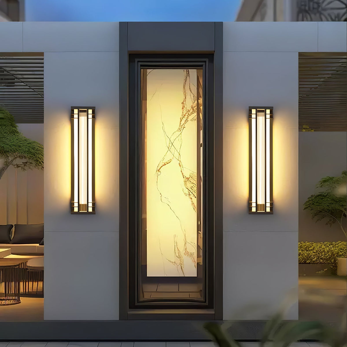 Double Axis Exterior Wall Light - L 16cm x W 12cm x H 35cm Stainless steel, Outdoor Wall Light, detail 8