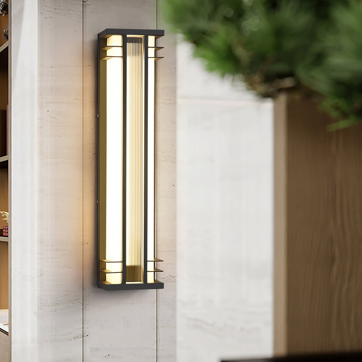 Double Axis Exterior Wall Light - L 16cm x W 12cm x H 35cm Stainless steel, Outdoor Wall Light, detail 25