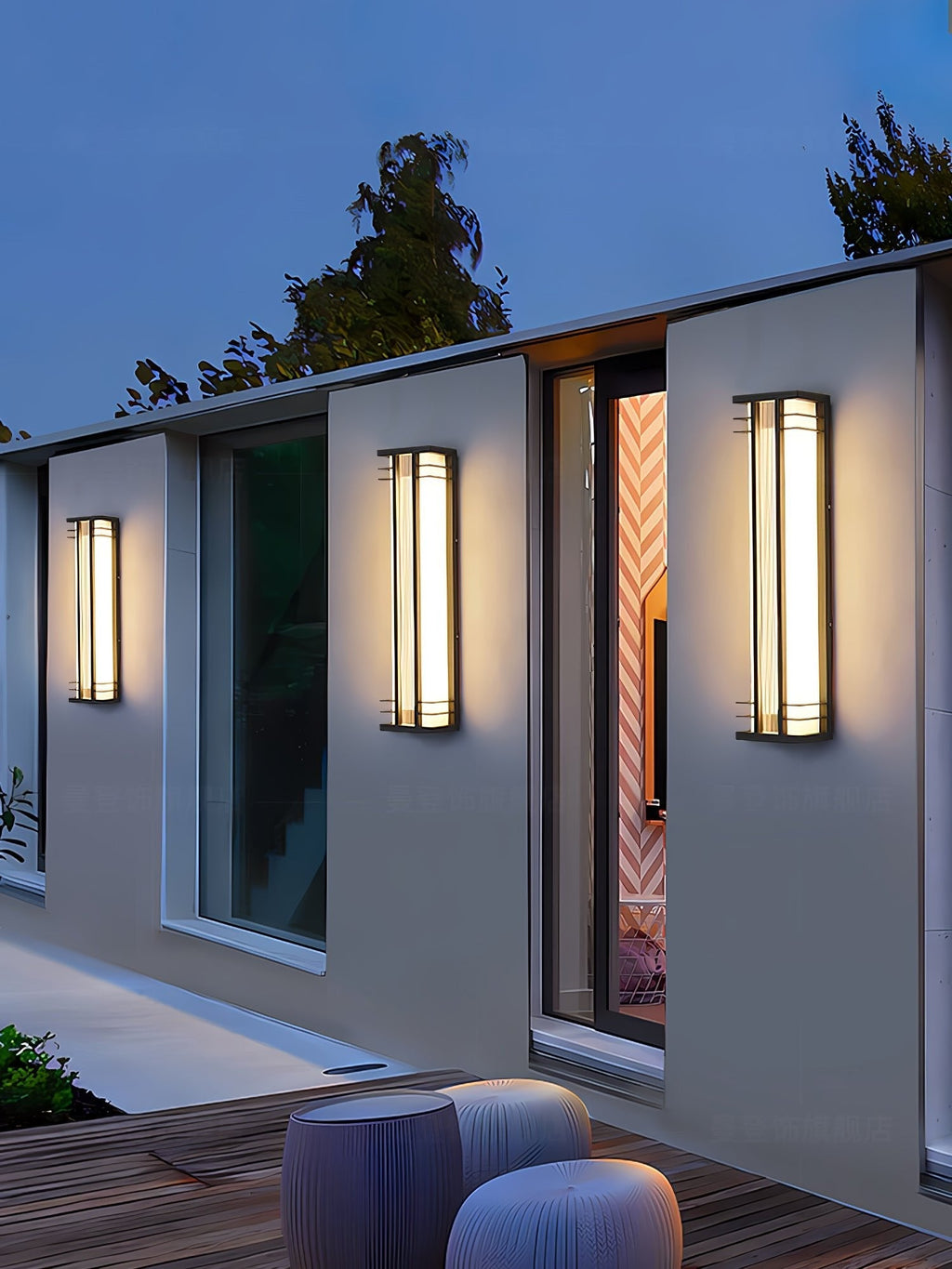 Double Axis Exterior Wall Light - L 16cm x W 12cm x H 35cm Stainless steel, Outdoor Wall Light, detail 27