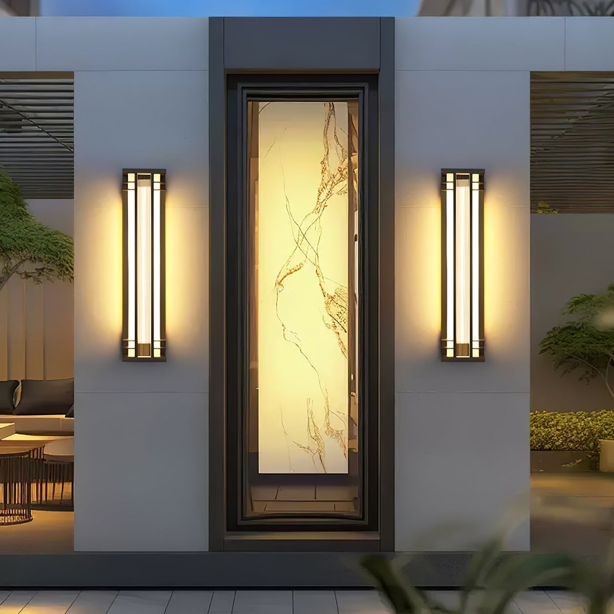 Double Axis Exterior Wall Light - L 16cm x W 12cm x H 35cm Stainless steel, Outdoor Wall Light, detail 6