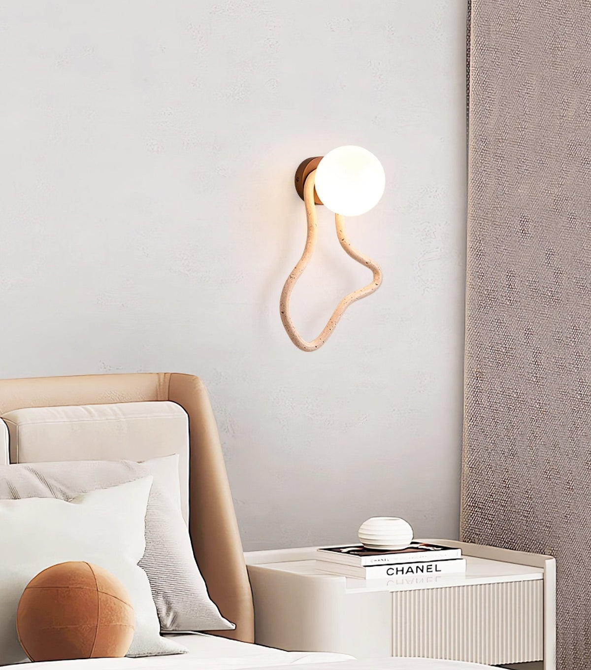 Driftform Travertine Wall Light, Hardwired Wall Sconce, detail 11