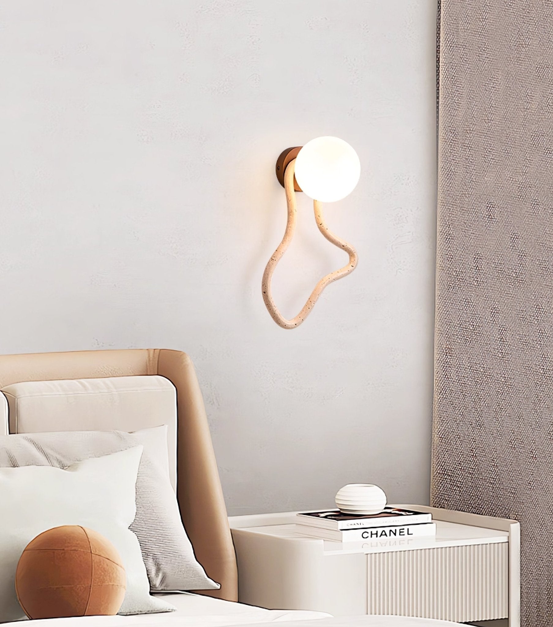 Driftform Travertine Wall Light, Hardwired Wall Sconce, detail 11