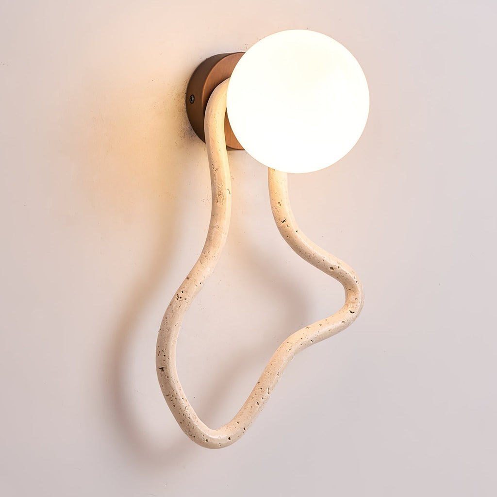 Driftform Travertine Wall Light, Hardwired Wall Sconce, detail 13