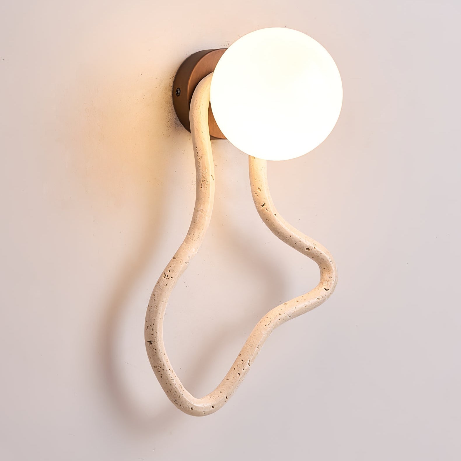Driftform Travertine Wall Light, Hardwired Wall Sconce, detail 13
