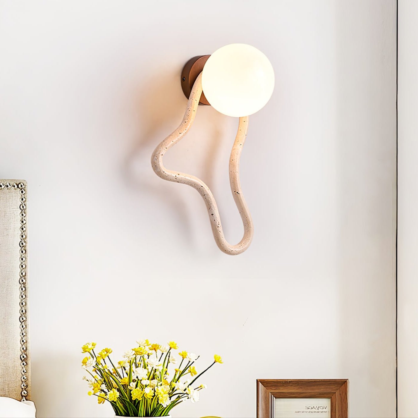 Driftform Travertine Wall Light, Hardwired Wall Sconce, detail 3