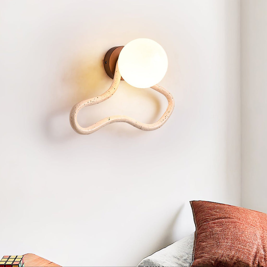 Driftform Travertine Wall Light, Hardwired Wall Sconce, detail 4