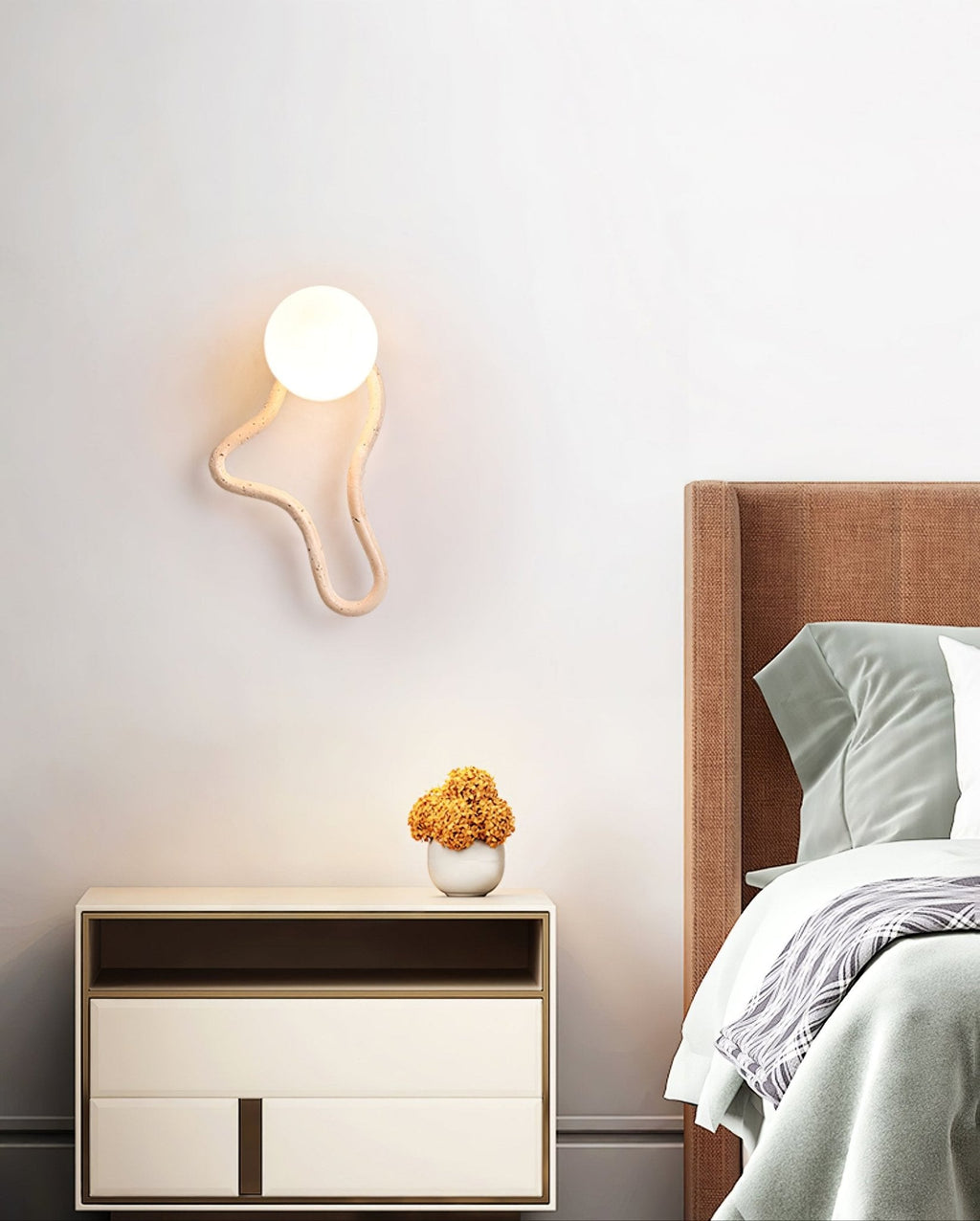 Driftform Travertine Wall Light, Hardwired Wall Sconce, detail 8