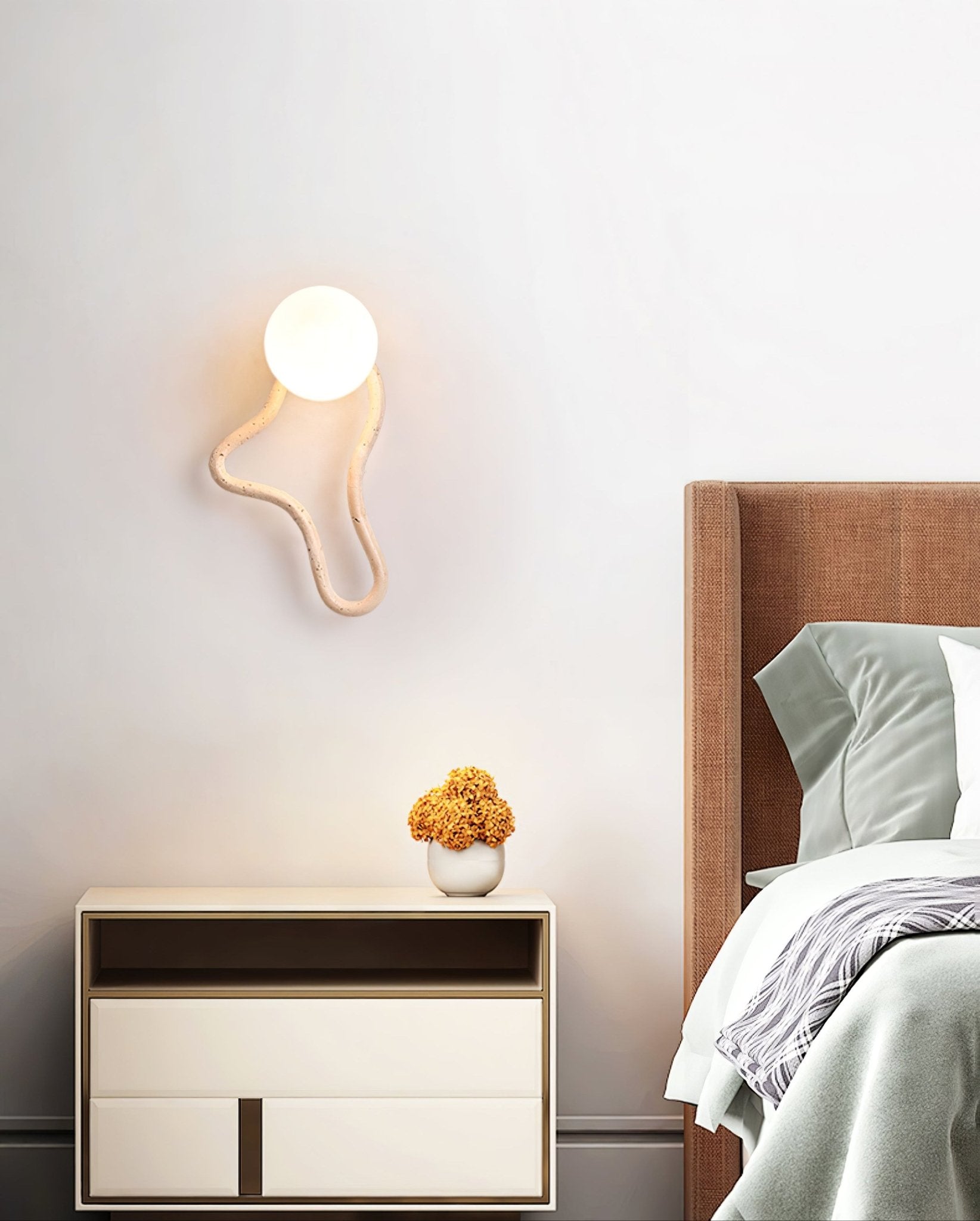 Driftform Travertine Wall Light, Hardwired Wall Sconce, detail 8