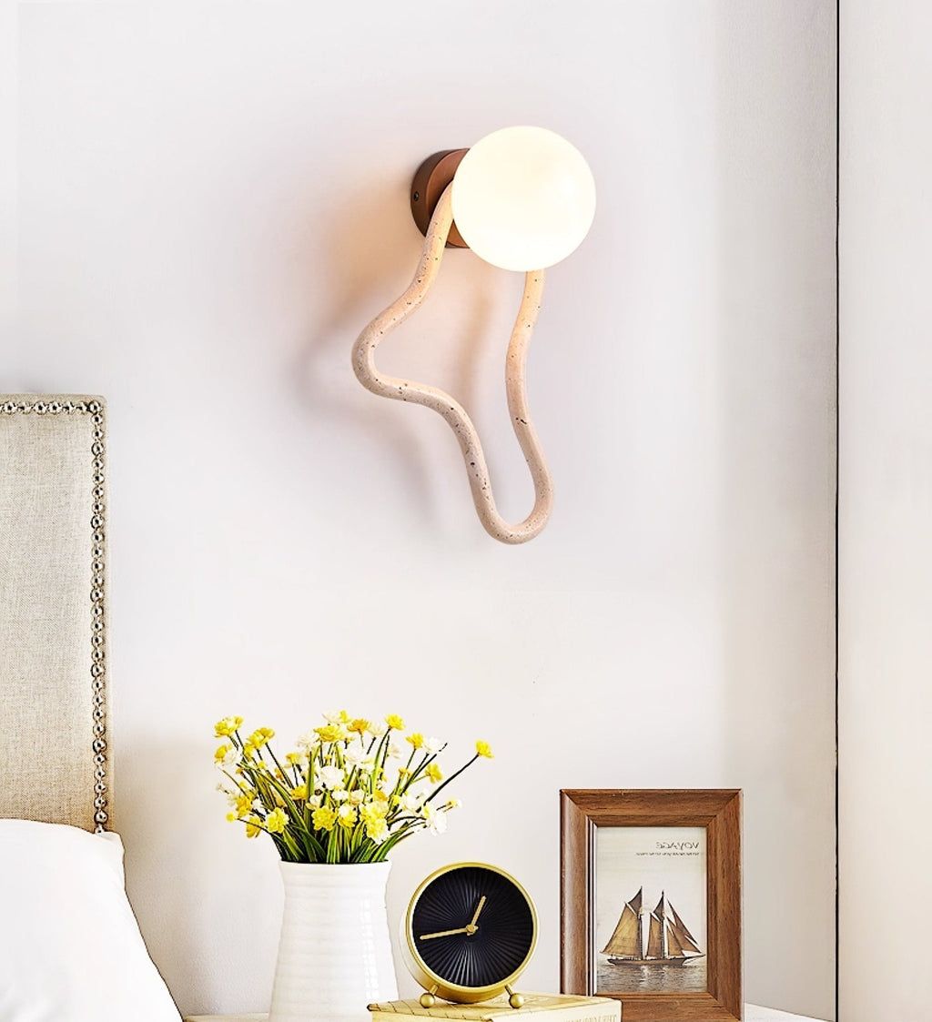 Driftform Travertine Wall Light, Hardwired Wall Sconce, detail 10
