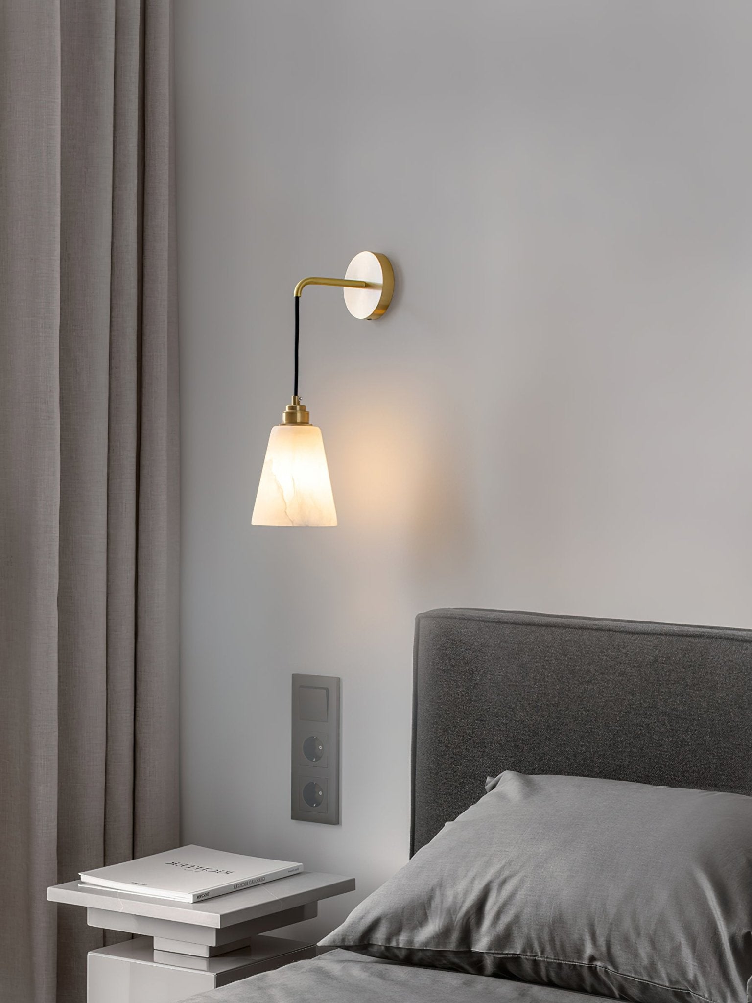 Droplet Alabaster Wall Light, Hardwired Wall Sconce, detail 4