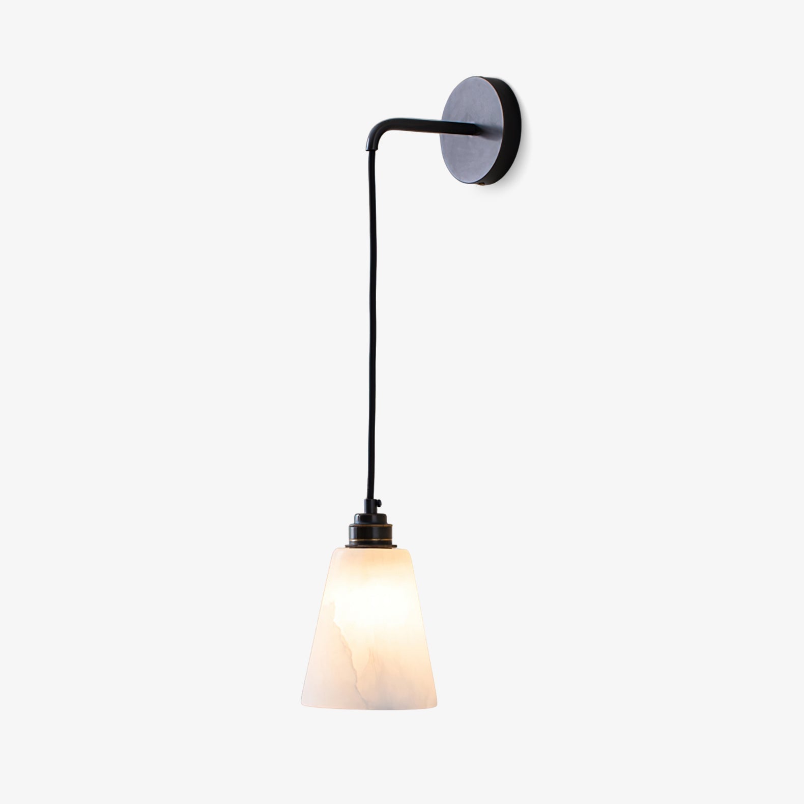Droplet Alabaster Wall Light, Hardwired Wall Sconce, Metal, Dia 12.5cm x H 14cm