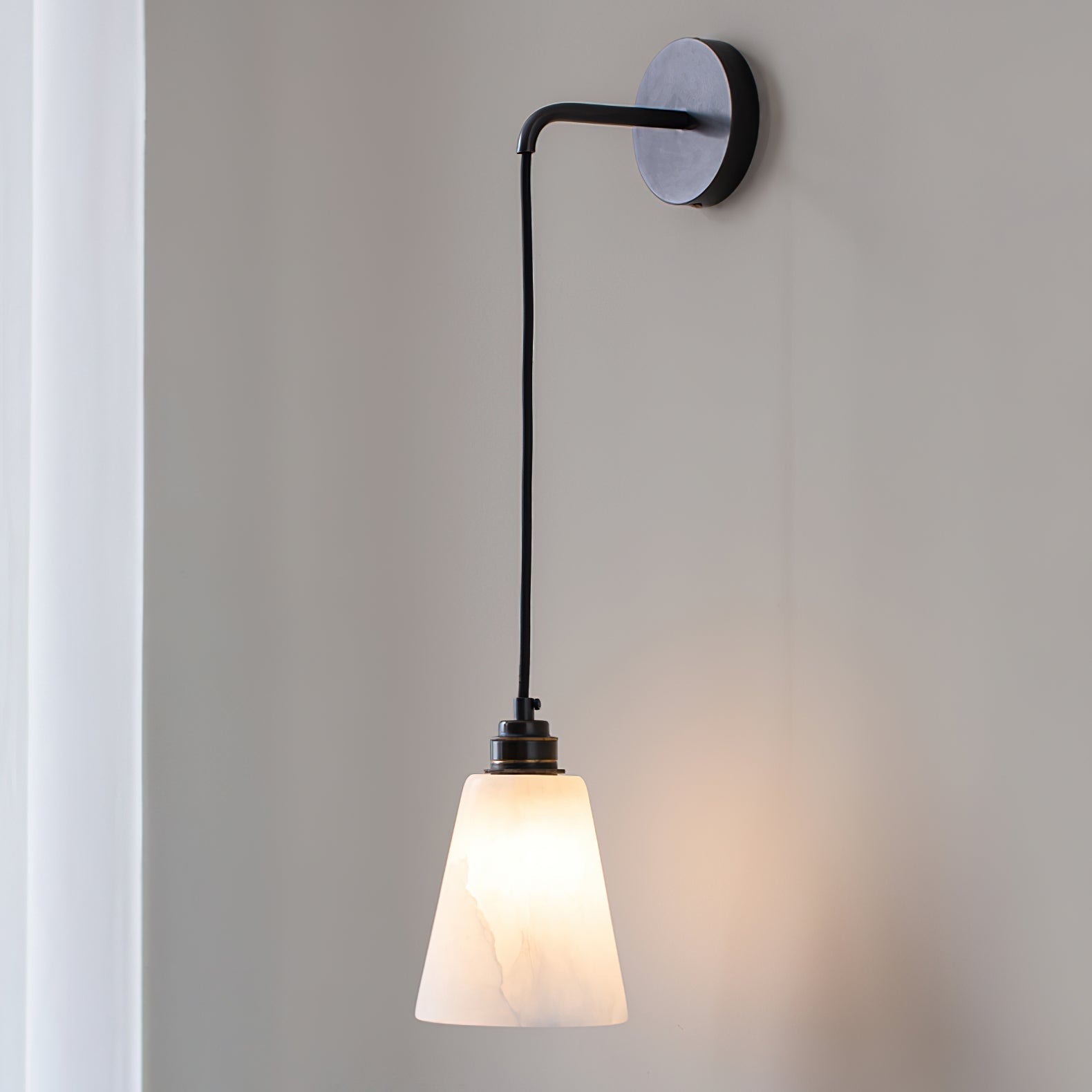 Droplet Alabaster Wall Light, Hardwired Wall Sconce, detail 14