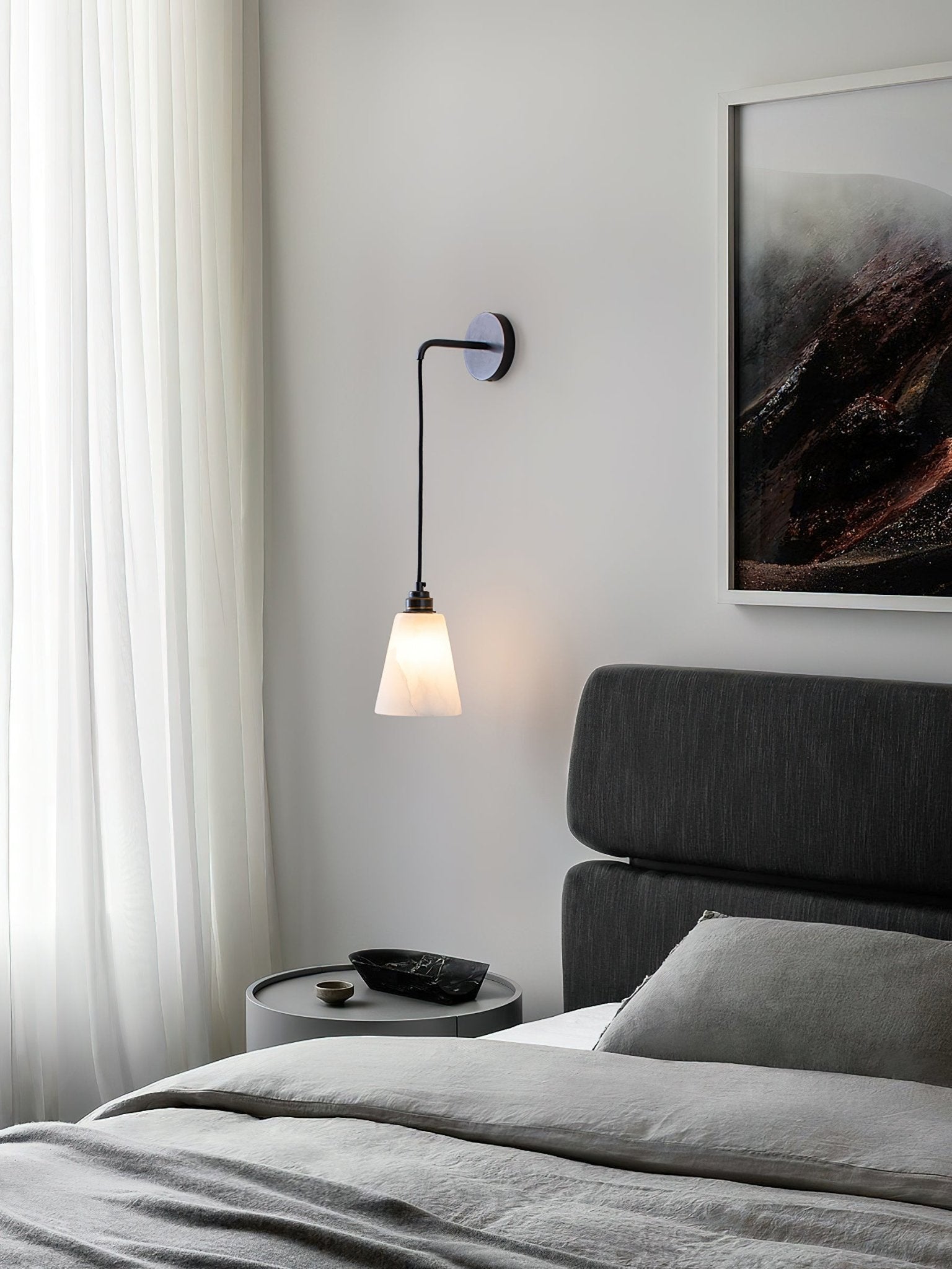 Droplet Alabaster Wall Light, Hardwired Wall Sconce, detail 7