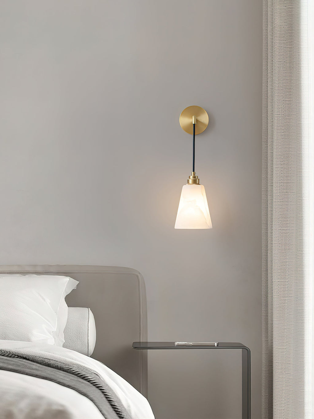 Droplet Alabaster Wall Light, Hardwired Wall Sconce, detail 9