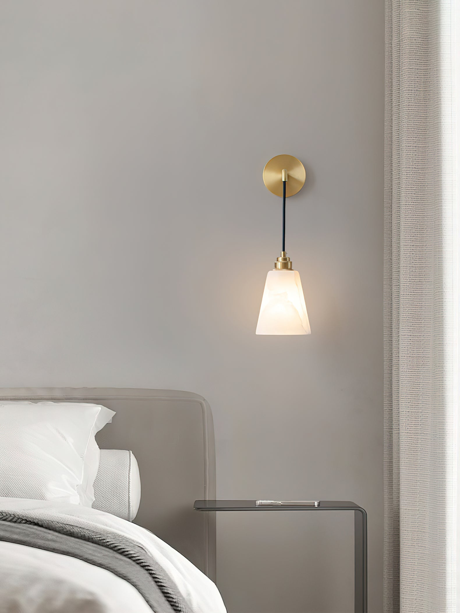 Droplet Alabaster Wall Light, Hardwired Wall Sconce, detail 9