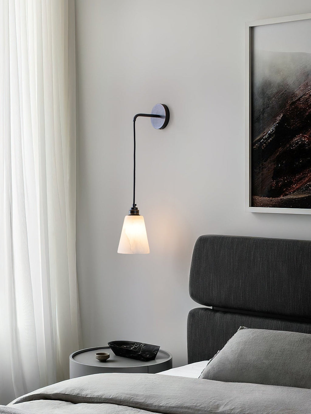 Droplet Alabaster Wall Light, Hardwired Wall Sconce, detail 5